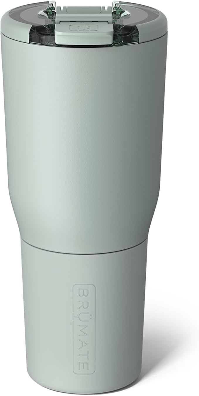 BrüMate Nav 35oz 100% Leak Proof Insulated Travel Tumbler with Magnetic BevLock™ Lid - Double Wall Cup-Holder Friendly Stainless Steel Mug (Sage)