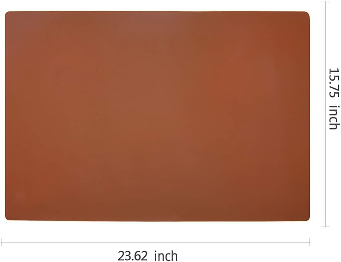 23.62" by 15.75" Extra Large Mulitpurpose Silicone Placemat,Countertop Protector, Kitchen Counter Mat, Table Mat, Heat Resistant, Washable, Non Slip (Coffee)…