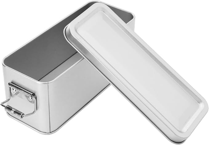 Metal Tin Box, Tinplate Metal Storage Tins Tea Container Rectangular Cookie Box With Lids For Storaging Cookies Snowflake Pastries Tea(S)