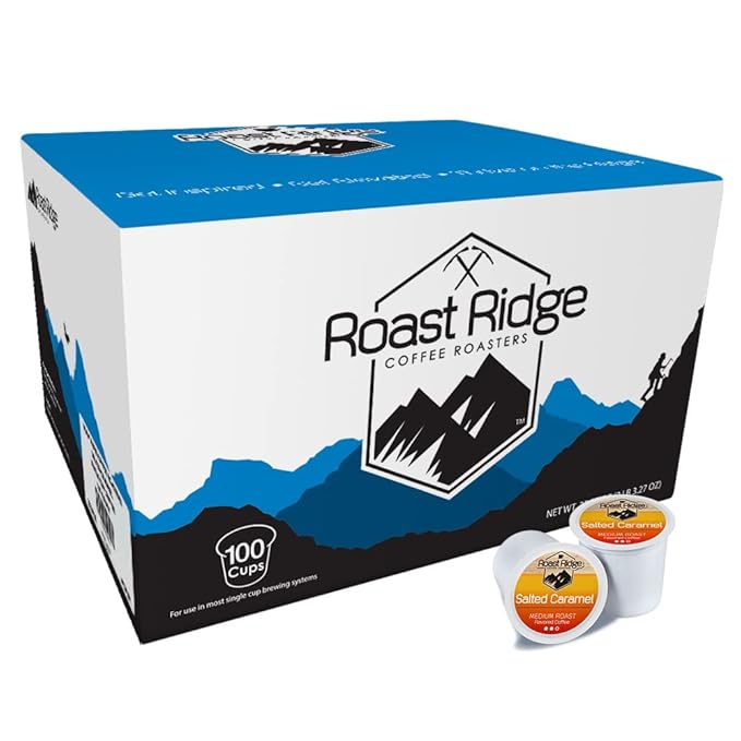 Roast Ridge Single Serve Coffee Pods for Keurig K-Cup Brewers, Salted Caramel, Medium Roast, 100 Count