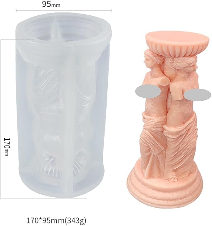 3D Venus Goddess Candle Mold Venus Goddess Portrait Ancient Roman Venus Resin Mold Silicone Mold for Candle Soap Resin Jewelry Making DIY Crafts Arts Decoration