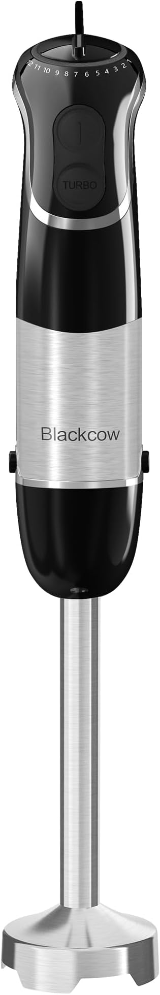 Blackcow Corded Immersion Blender Handheld for Kitchen,Stainless Steel Emulsion Blender Handheld with Hook,Electric Hand Mixer with 12-Speed&Turbo,for Smoothie,Soup,Baby Food and Drinks