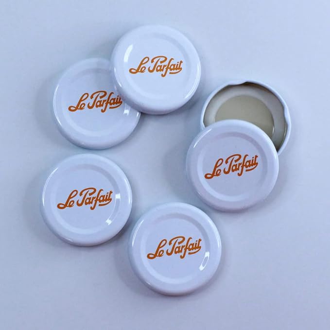 Le Parfait Bottles French Glass Milk Bottle with 48mm Printed Logo Airtight Metal Twist Cap | Used for Smoothie, Water Bottle, Preserved Tomato Sauce & other Soups| 32oz (Pack of 6) 1 Liter