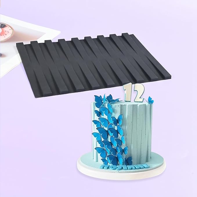 mostsom Silicone Lace Mold for Fondant Piano Key Pattern Embossing Mat for Cake Decorating, Chocolate, Clay, Resin - Flexible Reusable DIY Craft Tool (C_Piano Key)