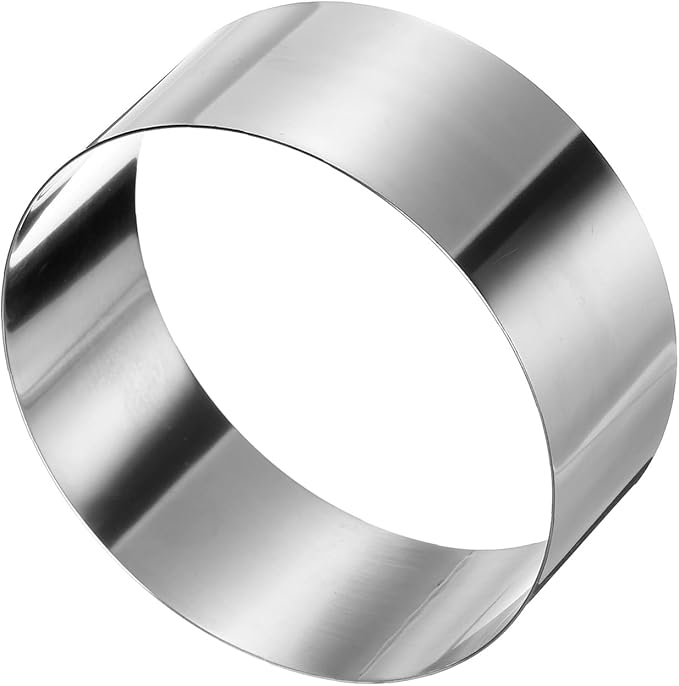HARFINGTON Round Cake Ring 5 x 2 Inch Seamless Stainless Steel Pastry Mousse Dessert Ring Mirror Coating for Baking Cooking Making Tool