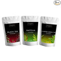 Civara Organic Tea Powder Trio – Black Tea, Matcha & Roasted Green Tea (6oz Each) | USDA Organic, Non-GMO, Vegan | No Sugar or Additives | Great for Lattes, Smoothies & Recipes – Choose Your Flavors (12. Black Tea + Matcha + Roasted Green Tea)
