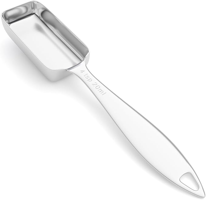 1PCS 4tsp (20ml) Single Measuring Spoon, Individual Stainless Steel Long Handle Measure Teaspoon Only