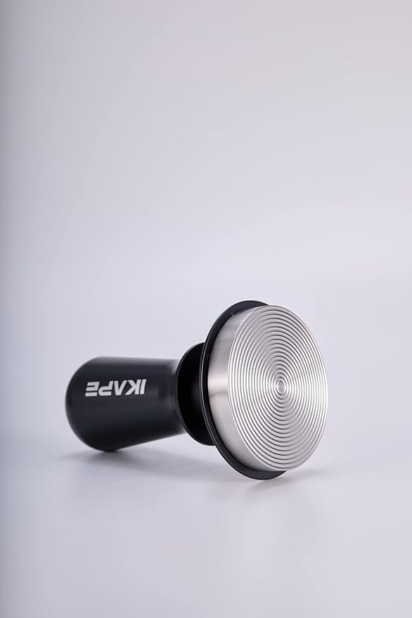 IKAPE 39.25mm Espresso Tamper, Black Premium Barista Coffee Tamper with Calibrated Spring Loaded, 100% Flat Stainless Steel Base Tamper for Espresso Machine