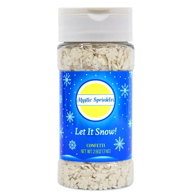 Mystic Sprinkles Christmas Holiday Sprinkle Mixes (Let It Snow! Confetti 2.6oz)