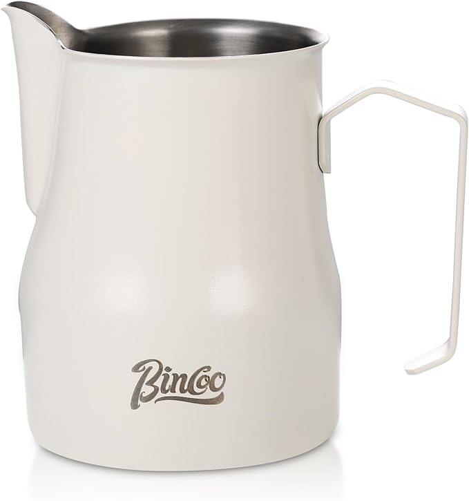 Milk Frothing Pitcher 450ML - Espresso Steaming Pitcher with Large Handle and Spout,Cappuccino Latte Art Cup for Barista and Home Cafe