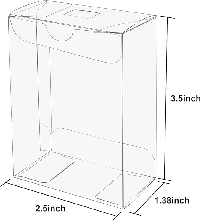 JOHOPACK 100pcs 3.5"x 2.5"x 1.38" Clear Rice Krispie Treat Boxes Clear Cakesicle Boxes Macaron Box Favor Box for Birthday Wedding Party