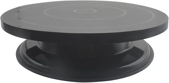 Cake Decorating Turntable 11 Inch Cake Turntable Anti-Slip Rotating Cake Stand for Decorating(1pcs Black)