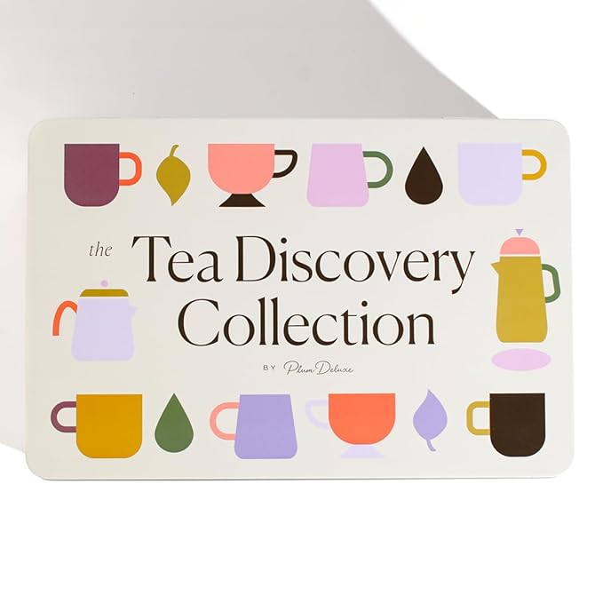 Tea Discovery Collection Assorted Tea Gift Set - 5 Hand-Crafted Loose Leaf Teas, Presentation Gift Box with Loose Leaf Steeper Included - Mixed Caffeine - 5 Unique and Flavorful Teas - 75 Cups
