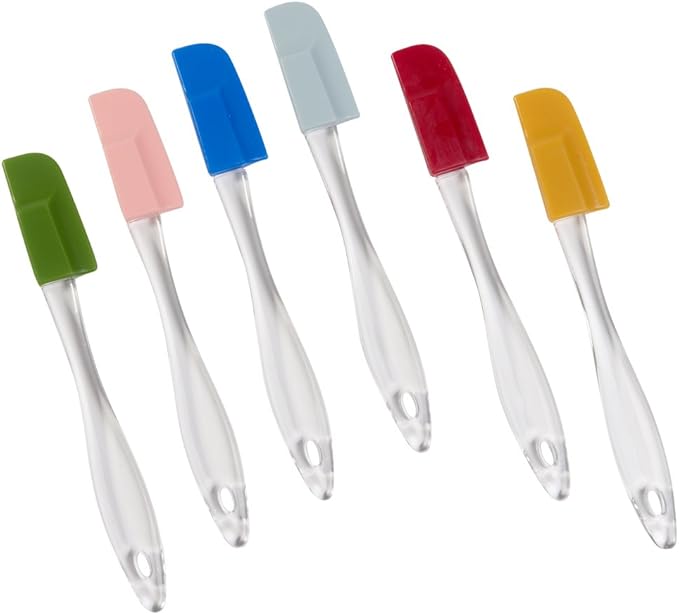 Evelots Set of 6 Mini Silicone Spatulas for Kitchen Cooking & Baking, Small Silicone Cooking Utensils, Heat Resistant BPA Free - Up To 446 Degrees