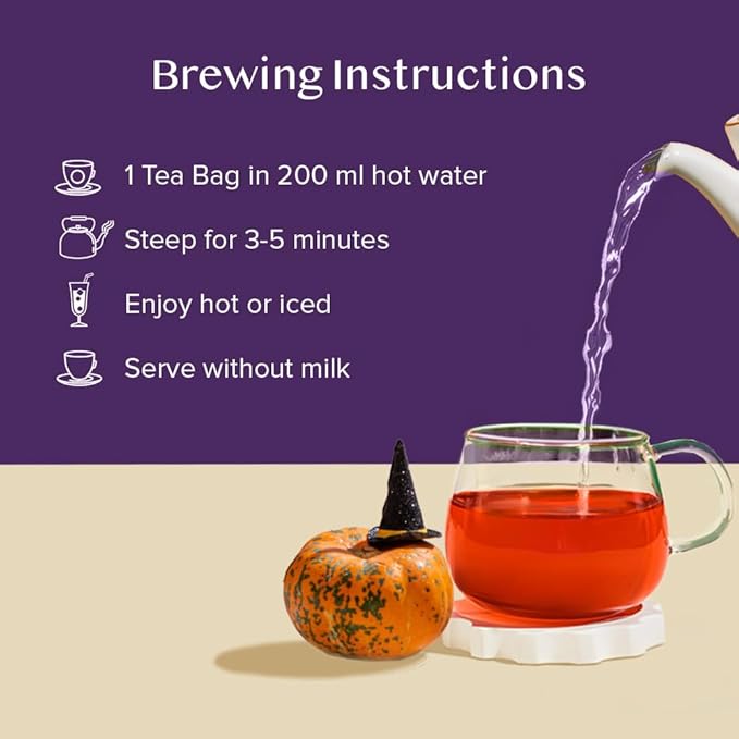 VAHDAM, Limited Edition Halloween Tea Gift Basket | 9 Premium Variety Pyramid Tea Bags | Halloween Gifts for Women, Men and Adults I Tea Gift Set