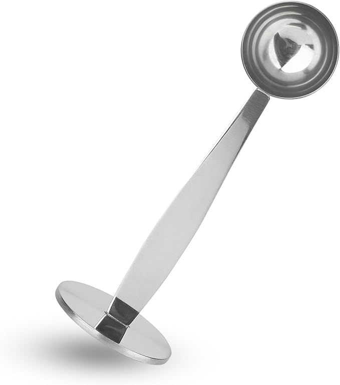 DFD 2-Inch-1 Coffee Scoops, 304 Stainless Steel Tablespoon Measure Spoon with Pressed Bottom for Coffee Bean Press Coffee Grinding Pressing（Silver15 ml）