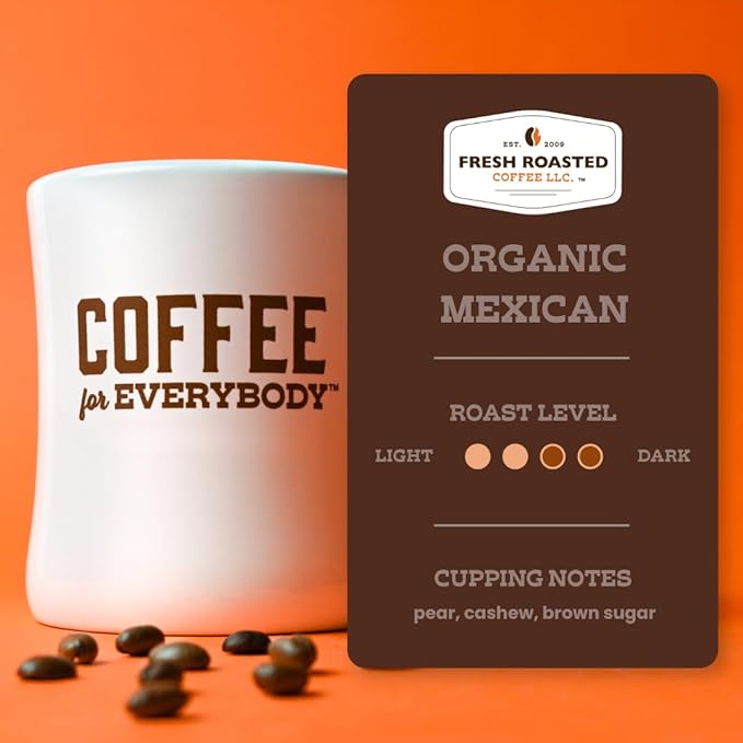 Fresh Roasted Coffee, Organic Mexican | Mold & Myco 3rd Party Tested, USDA Organic, Kosher | Medium Roast 5 lb (80 oz) Whole Bean