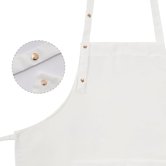Tosewever Art Aprons for Women Painting Pottery Baking, Mens Buckle Straps Kitchen Apron with Pockets for Chef Cooking