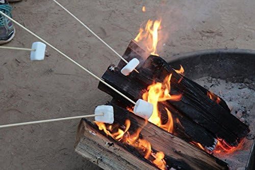 FLYPARTY Bamboo Marshmallow Roasting Sticks with 30 Inch 5mm Thick Extra Long Heavy Duty Wooden Skewers,Roaster Barbecue S'Mores Skewers Hot Dog Forks for Camping,Party,Kebab Sausage(120 Pcs)