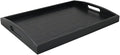 DILLMAN Serving Tray Large Black Wood Rectangle Food Tray Butler Tray Breakfast Tray with Handles (Small)