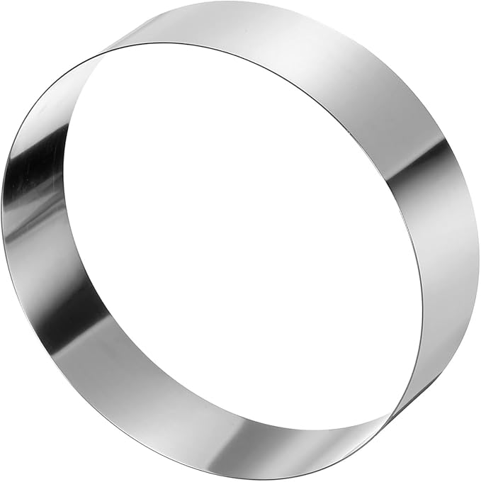 HARFINGTON Round Cake Ring 9 x 2 Inch Seamless Stainless Steel Pastry Mousse Dessert Ring Mirror Coating for Baking Cooking Making Tool