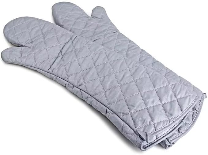 Extra Long 23 Inch Heat Resistant Oven Gloves New Cotton Oven Mitts Kitchen Gloves High Temperature Cooking Tool BBQ Gloves (23-Inch)