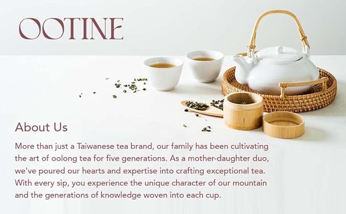 OOTINE, Golden Lily Taiwan Oolong Tea (12 Pyramid Sachets) | Floral and Milky Notes, Lightly Oxidized for A Taste Closer to Green/White Tea | Hand-Picked Quality Whole Leaves in Plant-Based Sachets | Perfect for After-Meal Digestion | Multiple Infusions