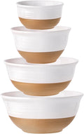 Hasense Mixing Bowls Set, 2.1/1.5/1.0/0.5 Qt Ceramic Nesting Bowls for Kitchen, Large Serving Bowls for Cooking, Prepping, Salad, Soup, Pasta, Classic White Serving Dishes for Thanksgiving, Set of 4