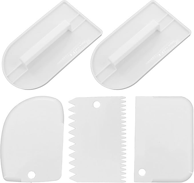 5 Pcs Fondant Smoother, Icing Smoother Essential Baking Tools for Perfectly Smooth Cakes(White)