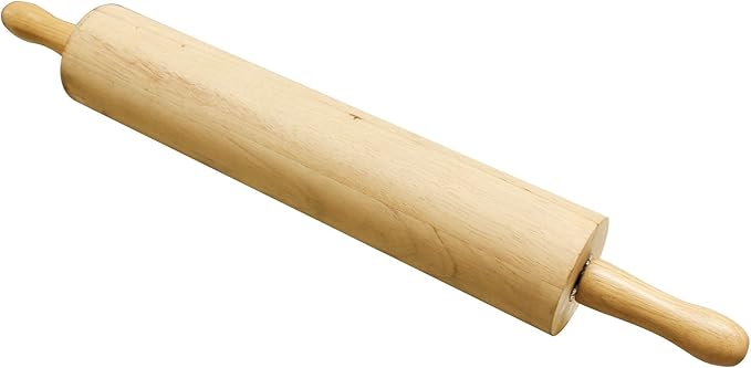 18" Wooden Rolling Pin 3-1/4" Diameter- WoodenRoll Pin for Fondant Pie Crust Cookie Pastry Dough Classic Pastry Rolling Pin