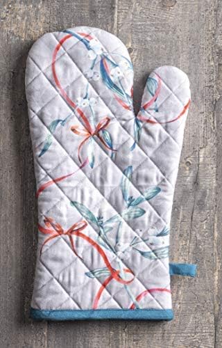 Maison d' Hermine Oven Gloves 100% Cotton Oven Mitt 7" x 13" with Loop Heat Resistant, BBQ, Cooking Gloves, Baking, Grilling, Kitchen, Handling Hot Pans (Pack of 1, Enora)