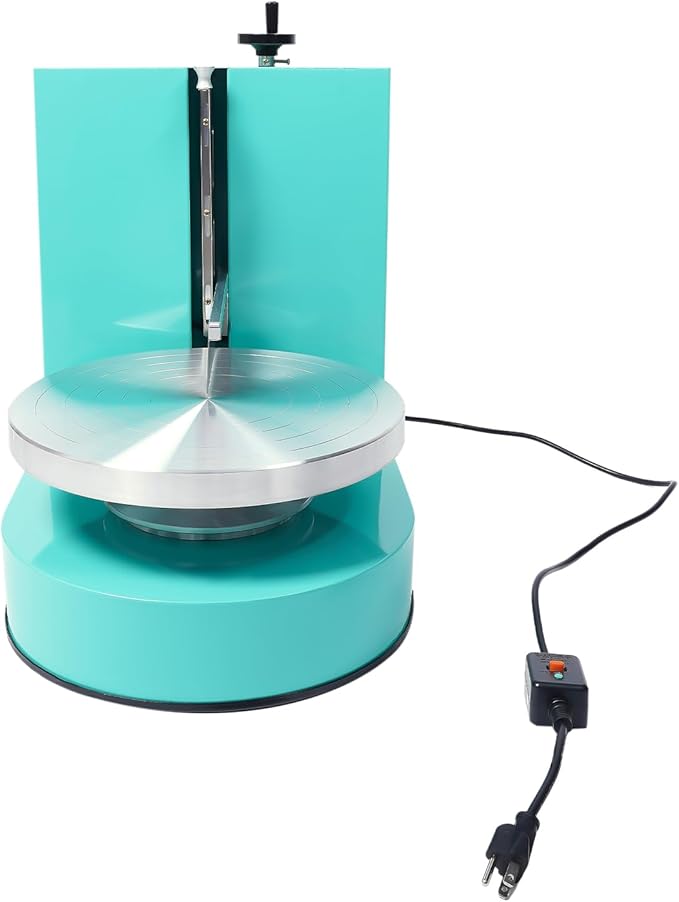 Cake Decorating Machine, 200W Cake Cream Spreading Machine 60-320rpm Rotating Speed Automatic Cake Cream Spreading Machine with LCD Display for 4-12 inch Cakes (Green)