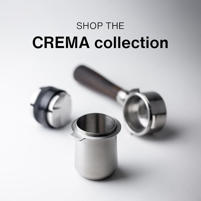 Crema Coffee Products | 54mm Dosing Cup | Brushed Silver | 100% Stainless Steel | Espresso Coffee Dosing Cup | Fits 54mm Breville Portafilters