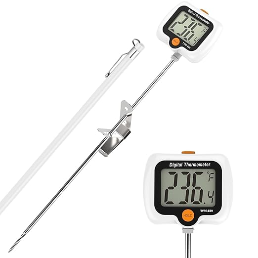 Candy Thermometer for Candy Making with Pot Clip,Best Instant Read Thermometer Digital for Cooking, Baking, Candy and Cheese Making – 10 Inch Probe, Large Rotating LCD Display, Essential Baking Tool