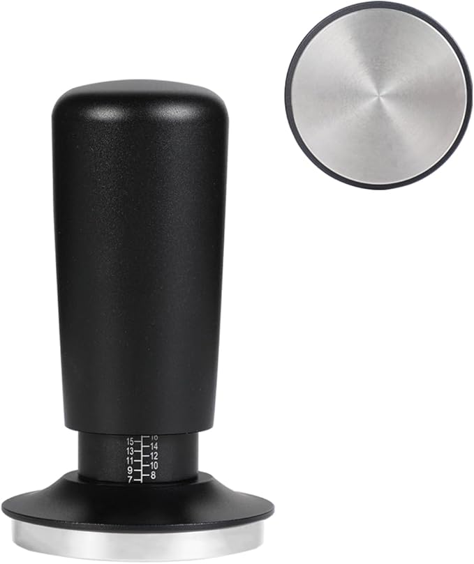 53mm Espresso Tamper,Spring Loaded Tamper with Stainless Steel Flat Base,Compatible with 53mm Portafilter,Coffee Tamper for Coffees Enthusiast and Home Barista