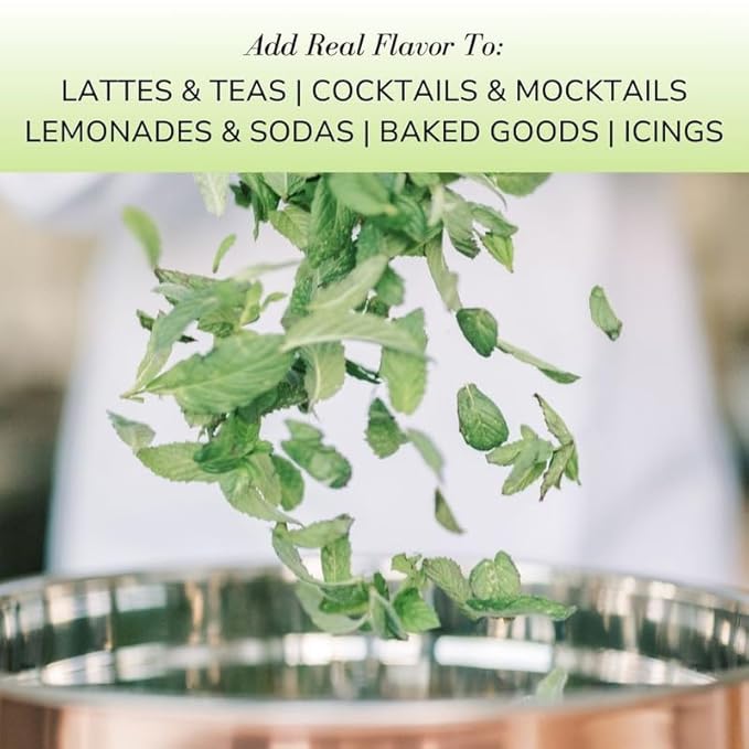 Sonoma Syrup Co. Mint Infused Simple Syrup 12.7 fl oz | for Coffee, Cocktails, and Cooking | Hand Crafted in the USA