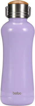 YOHKOH Mini Insulated Water Bottle With Bamboo Lid - 11.8oz Small Vacuum Insulated Water Bottle for Women Kids, 12 Hrs Hot & 24 Hrs Cold Stainless Steel Thermos Leak-Proof BPA-Free (11.8oz,Violets)