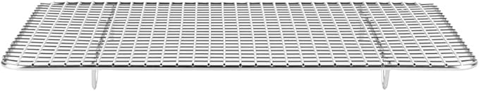 Restaurantware Met Lux 8.5 x 12 Inch Wire Baking Rack 1 Heavy-Duty Oven Wire Rack - Fits Quarter Size Sheet Pan Dishwashable Stainless Steel Cooling Rack Elevated Feet Oven-Ready Up To 575F