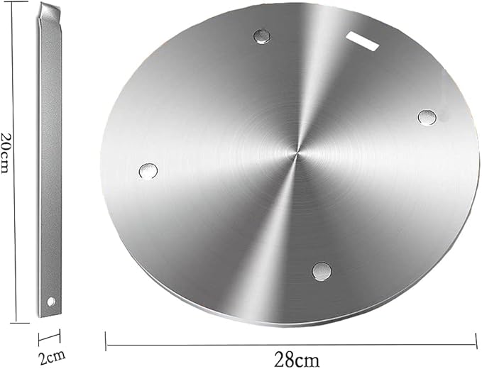 11inch Heat Diffuser Plate, Grouarty Stainless Steel Cooking Induction Adapter Simmer Plate for Electric Gas Glass Cooktop Hob Ring, Induction Cooktop Converter Plate With Handle