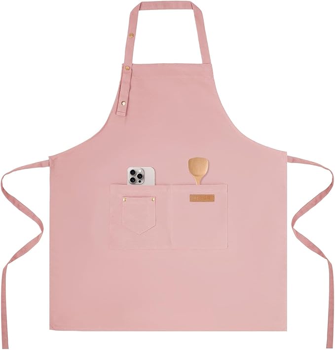 Tosewever Art Aprons for Women Painting Pottery Baking, Mens Buckle Straps Kitchen Apron with Pockets for Chef Cooking