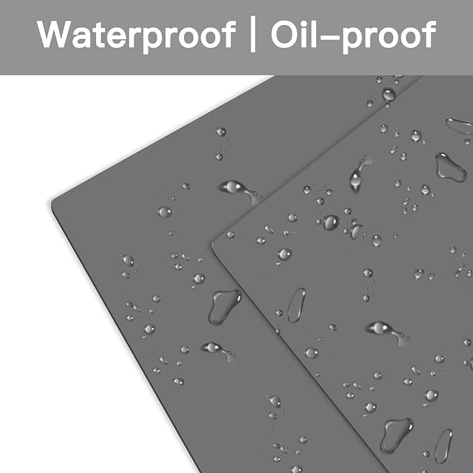 2MM Extra Thick Silicone Mats for Kitchen Counter, 23.6" x15.7" Non-Slip Waterproof Large Countertop Protector Mat, Heat Resistant Mat, Washable Silicone Craft Mat, Placemat, Baking Mat, Black