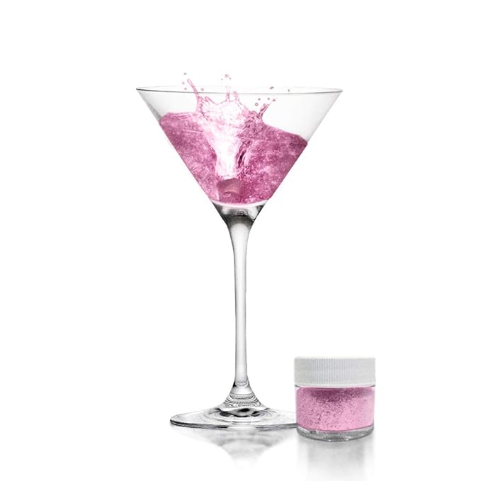Pink BREW GLITTER Edible Glitter For Drinks, Cocktails, Beer, Garnish Glitter & Beverages | KOSHER & HALAL Certified | 100% Edible & Food Grade | Vegan, Gluten, Nut Free (45g Shaker, Pink)