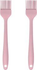 Silicone Pastry Brush Set – 2-Piece Set of Basting Brushes for Cuisine and BBQ – Kitchen Tools and Accessories with Comfortable Handles, Heat-Resistant Utensils for Cooking & Baking – Pastel Pink