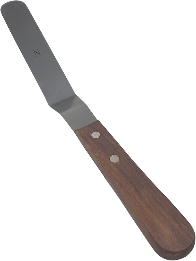 Professional Cake Decorating Tools - Stainless Steel 6.5" Offset Cake Spatula - Icing Spatulas with Wood Handle (6.5 inch)