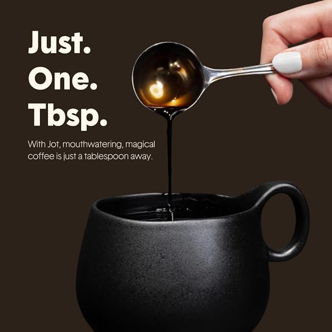 Jot Coffee Concentrate (Mocha) High Caffeine Cold Brew Coffee Concentrate Liquid for Iced Coffees, Instant Espresso, Hot or Cold Instant Coffees - Makes 14 Cups, 150mg Caffeine/Tbsp, Sugar Free