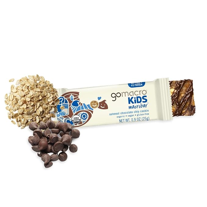 GoMacro MacroBar Organic Vegan Protein Bars - Sunflower Butter + Chocolate & Oatmeal Chocolate Chip (2.3 Ounce Bars, 12 Count) (Pack of 2)