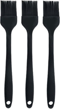 Silicone brush, Oil Brush for BBQ Kitchen Cooking Baking and Grilling(3 PCS,Black)