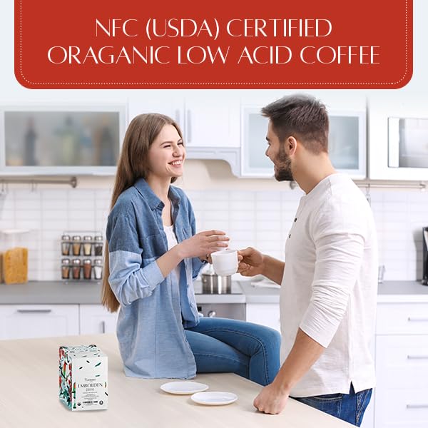Lifeboost Dark Roast Low Acid Coffee K Cups - Single Origin Mold Free Non-GMO Organic Coffee Pods - Compatible with Keurig & Keurig 2 Machines - 42 Count