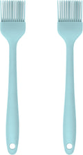 Silicone Pastry Brush Set – 2-Piece Set of Basting Brushes for Cuisine and BBQ – Kitchen Tools and Accessories with Comfortable Handles, Heat-Resistant Utensils for Cooking & Baking – Pastel Blue