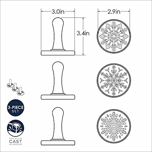 Nordic Ware Snowflake Cookie Stamps, 3-inch rounds, Silver